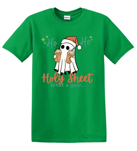 Epic Adult/Youth Ho Ho Holy Sheet What A Year Coffee Cotton Graphic T-Shirts. Free shipping.  Some exclusions apply.
