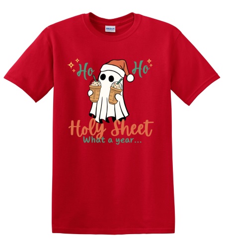 Epic Adult/Youth Ho Ho Holy Sheet What A Year Coffee Cotton Graphic T-Shirts. Free shipping.  Some exclusions apply.