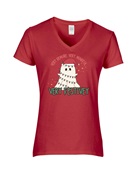 Epic Ladies Very Cutesy Ghosties Festive Holidays V-Neck Graphic T-Shirts