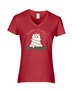 Epic Ladies Very Cutesy Ghosties Festive Holidays V-Neck Graphic T-Shirts