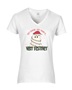 Epic Ladies Very Cutesy Ghosties Festive Holidays V-Neck Graphic T-Shirts