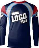 Custom Shooting Shirt - Sublimated "Swoop" Long-Sleeve Unisex Crew Tee