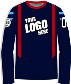 Custom Shooting Shirt - Sublimated "TwoStripe" Long-Sleeve Unisex Crew Tee