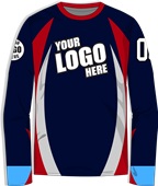 Custom Shooting Shirt - Sublimated "Wavepoint" Long-Sleeve Unisex Crew Tee