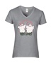 Epic Ladies Very Cutesy Ghosties Love Valetines V-Neck Graphic T-Shirts