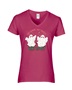 Epic Ladies Very Cutesy Ghosties Love Valetines V-Neck Graphic T-Shirts