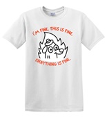 Epic Adult/Youth This is Fine. Dog Drink Tea in Fire Meme Cotton Graphic T-Shirts