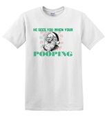 Epic Adult/Youth He Sees You When Your Pooping Christmas Cotton Graphic T-Shirts