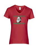 Epic Ladies He Sees You When Your Pooping Christmas V-Neck Graphic T-Shirts