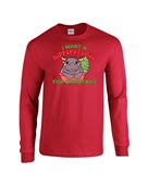 Epic I Want A Hippopotamus Moo Deng Christmas Long Sleeve Cotton Graphic T-Shirts