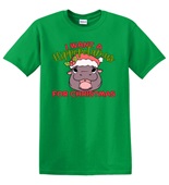 Epic Adult/Youth I Want A Hippo for Christmas Moo Deng Cotton Graphic T-Shirts