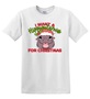 Epic Adult/Youth I Want A Hippo for Christmas Moo Deng Cotton Graphic T-Shirts