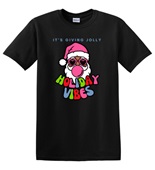 Epic Adult/Youth It's Giving Jolly Holiday Vibes Cotton Graphic T-Shirts