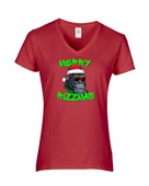 Epic Ladies Merry Rizzmas Skibidi Christmas Gorilla V-Neck Graphic T-Shirts