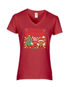 Epic Ladies Rizz The Season Skibidi Christmas V-Neck Graphic T-Shirts