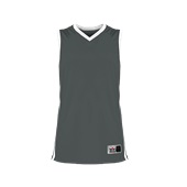 Alleson Adult Single Ply Basketball Jersey 539J GRAPHITE / WHITE Primary