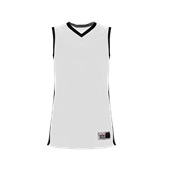 Alleson Adult Single Ply Basketball Jersey 539J WHITE / BLACK Primary