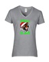 Epic Ladies Sigma Claus Christmas Tiger Skibidi Rizz V-Neck Graphic T-Shirts