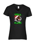 Epic Ladies Sigma Claus Christmas Tiger Skibidi Rizz V-Neck Graphic T-Shirts