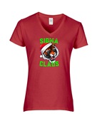 Epic Ladies Sigma Claus Christmas Tiger Skibidi Rizz V-Neck Graphic T-Shirts