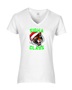 Epic Ladies Sigma Claus Christmas Tiger Skibidi Rizz V-Neck Graphic T-Shirts