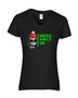 Epic Ladies Forced Family Fun Not Amused Christmas V-Neck Graphic T-Shirts