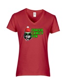 Epic Ladies Forced Family Fun Not Amused Christmas V-Neck Graphic T-Shirts
