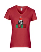 Epic Ladies Bruh Not Amused Christmas Sigma Gorilla V-Neck Graphic T-Shirts