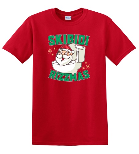 Epic Adult/Youth Skibidi Rizzmas Ohio Sigma Christmas Cotton Graphic T-Shirts. Free shipping.  Some exclusions apply.