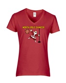 Epic Ladies North Pole Dancer Santa Christmas V-Neck Graphic T-Shirts
