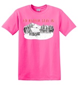 Epic Adult/Youth I'd Rather Stay In Cozy Cabin Winter Cotton Graphic T-Shirts