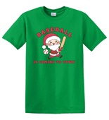 Epic Adult/Youth Baseball Is Coming To Town Santa Cotton Graphic T-Shirts