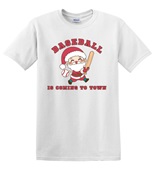 Epic Adult/Youth Baseball Is Coming To Town Santa Cotton Graphic T-Shirts