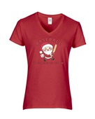 Epic Ladies Baseball Is Coming To Town Santa V-Neck Graphic T-Shirts