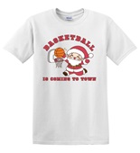 Epic Adult/Youth Basketball Is Coming To Town Santa Cotton Graphic T-Shirts