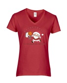 Epic Ladies Basketball Is Coming To Town Santa V-Neck Graphic T-Shirts