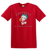 Epic Adult/Youth Football Is Coming To Town Santa Cotton Graphic T-Shirts