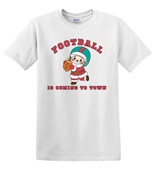 Epic Adult/Youth Football Is Coming To Town Santa Cotton Graphic T-Shirts