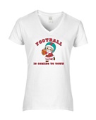 Epic Ladies Football Is Coming To Town Santa V-Neck Graphic T-Shirts