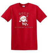 Epic Adult/Youth Golf Is Coming To Town Santa Cotton Graphic T-Shirts