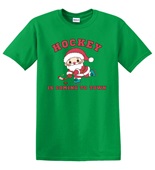 Epic Adult/Youth Hockey Is Coming To Town Santa Cotton Graphic T-Shirts