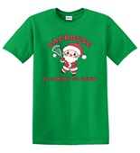Epic Adult/Youth Lacrosse Is Coming To Town Santa Cotton Graphic T-Shirts