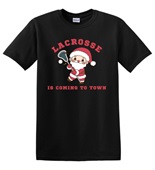 Epic Adult/Youth Lacrosse Is Coming To Town Santa Cotton Graphic T-Shirts