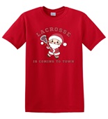 Epic Adult/Youth Lacrosse Is Coming To Town Santa Cotton Graphic T-Shirts