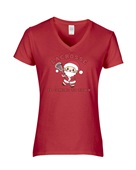 Epic Ladies Lacrosse Is Coming To Town Santa V-Neck Graphic T-Shirts