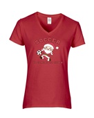 Epic Ladies Soccer Is Coming To Town Santa V-Neck Graphic T-Shirts