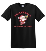 Epic Adult/Youth Volleyball Is Coming To Town Santa Cotton Graphic T-Shirts