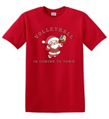 Epic Adult/Youth Volleyball Is Coming To Town Santa Cotton Graphic T-Shirts
