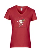 Epic Ladies Volleyball Is Coming To Town Santa V-Neck Graphic T-Shirts