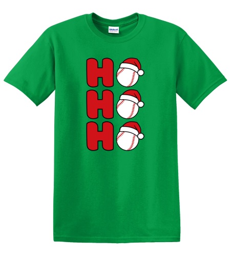 Epic Adult/Youth Baseball Ho Ho Ho Christmas Greetings Cotton Graphic T-Shirts. Free shipping.  Some exclusions apply.